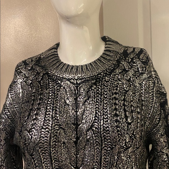 DKNY Black and Silver Knit Sweater - Picture 3 of 10